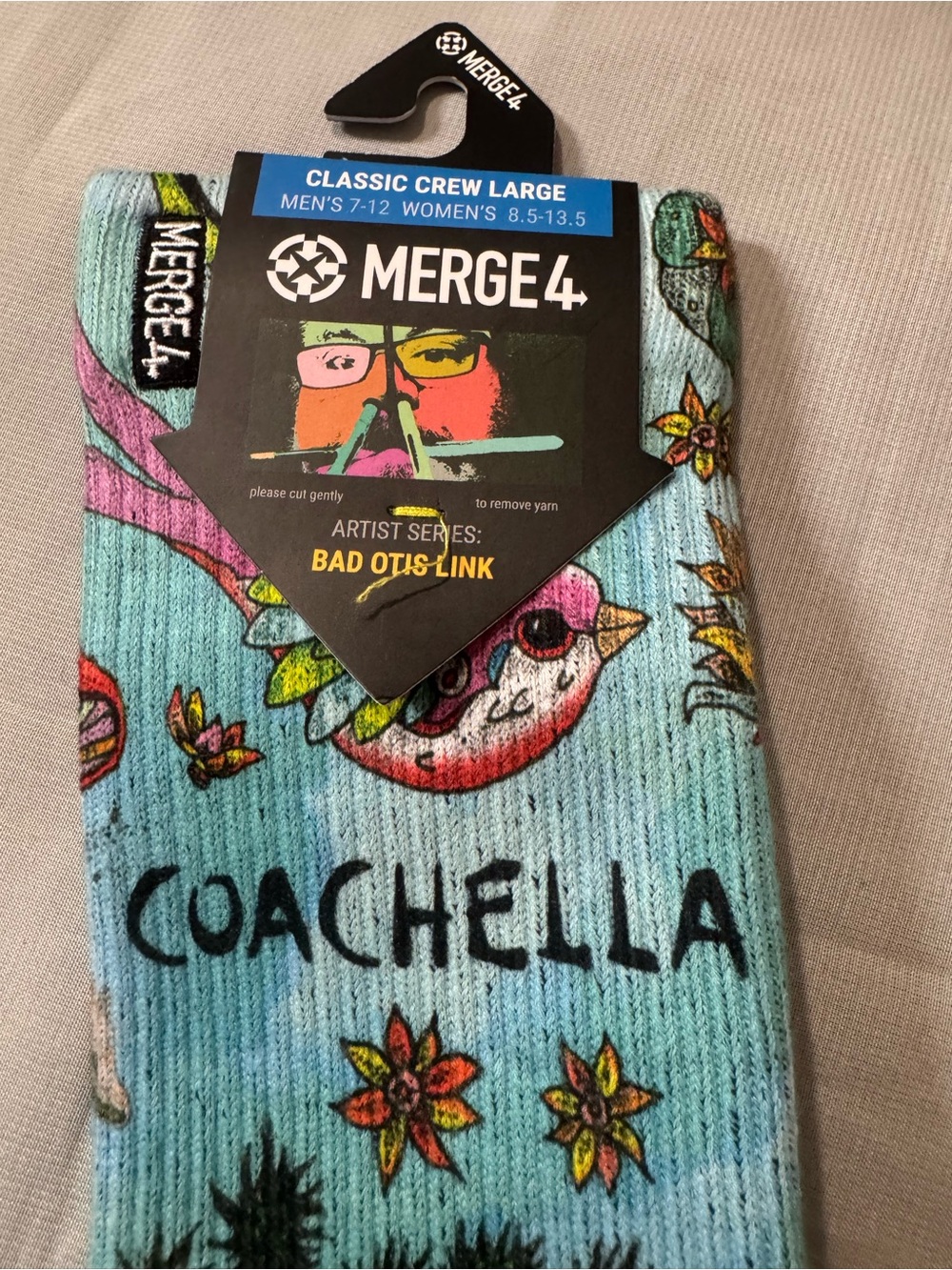 Coachella Official Merge4 Festival  Crew Socks - NWT - Unisex